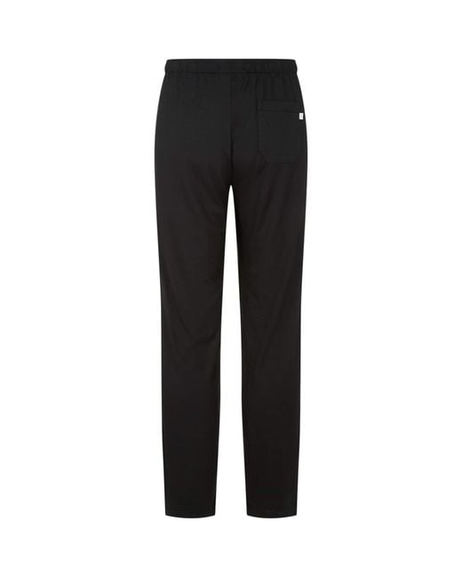 Derek Rose Black Basel Lounge Trousers for men