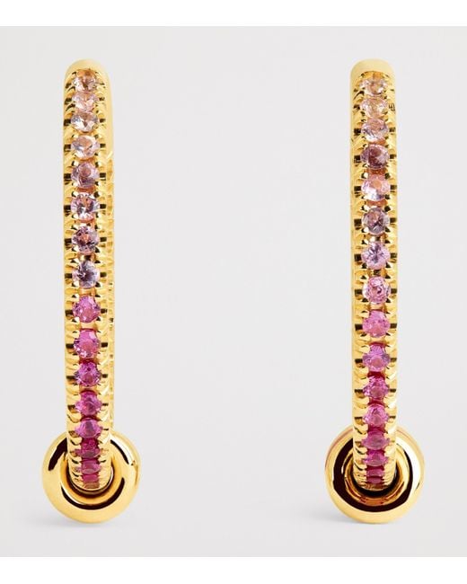 Spinelli Kilcollin Metallic Mixed And Sapphire Argo Demi Hoop Earrings