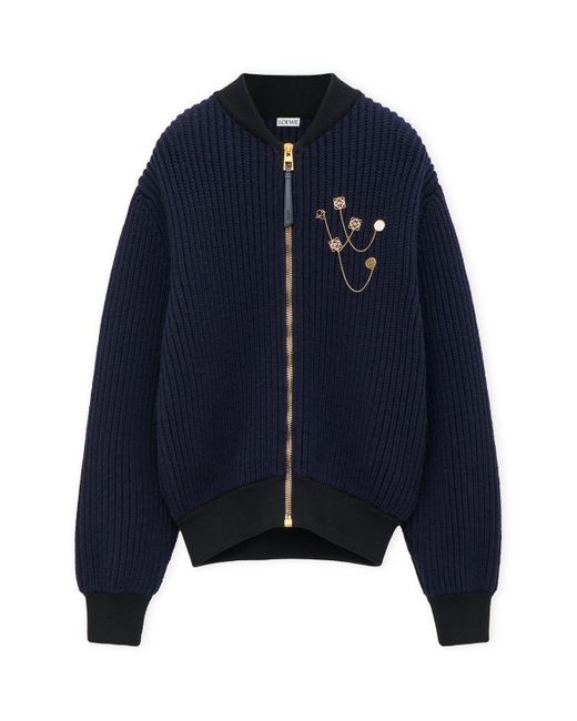 Loewe Blue Wool-Blend Bomber Jacket