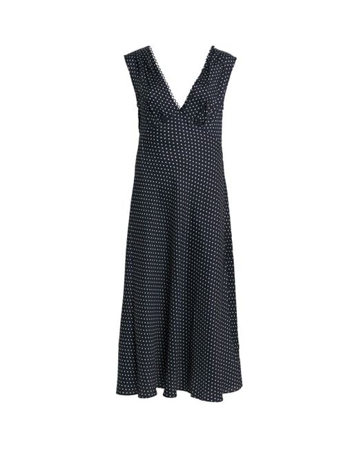 Doen Blue Silk-Blend Tahlia Midi Dress