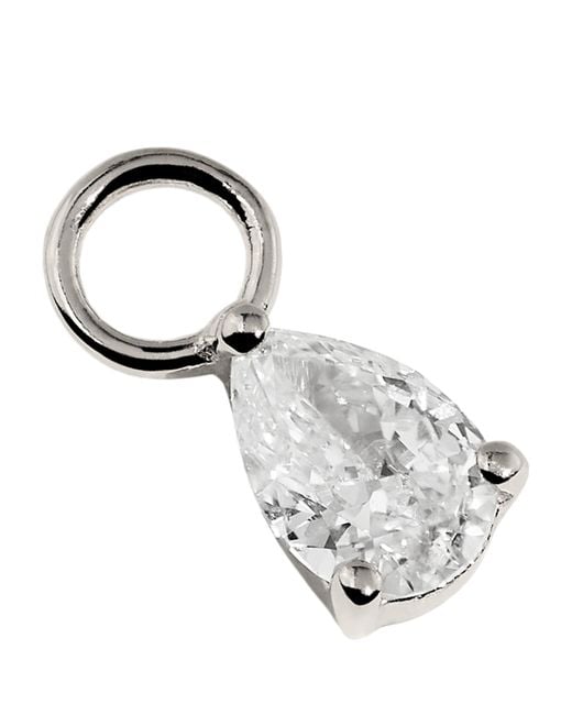 Astrid & Miyu Metallic And Diamond April Birthstone Earring Charm