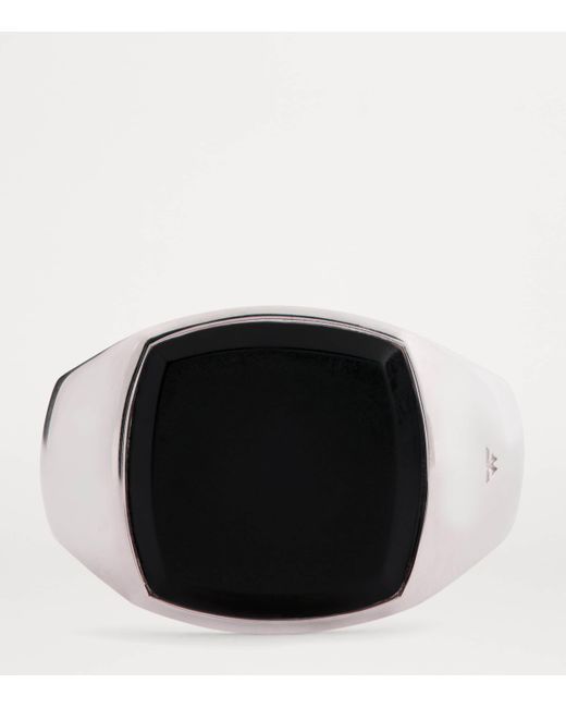 Tom Wood Metallic Polished Onyx Kay Signet Ring for men
