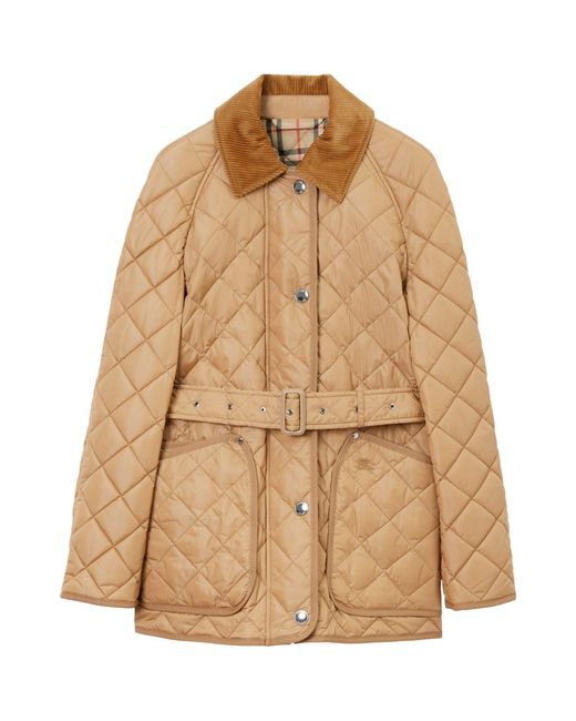 Burberry Natural Quilted Nylon Barn Jacket