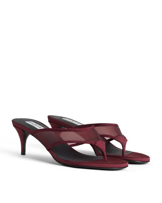 Alaïa Red Mesh Thong Mules 55