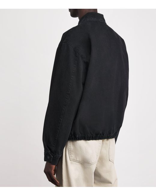 Agolde Black Denim Torres Bomber Jacket for men
