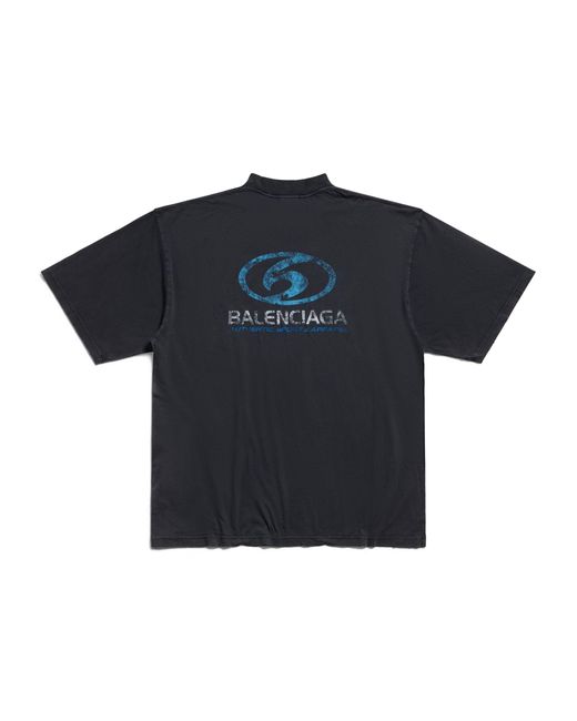 Balenciaga Blue Surfer Cotton T-shirt for men