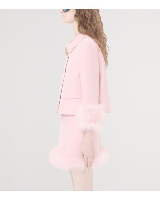 Valentino Pink Crepe Cropped Jacket