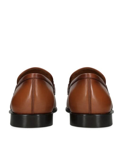 Ferragamo Brown Leather Foster Gancho Loafers for men