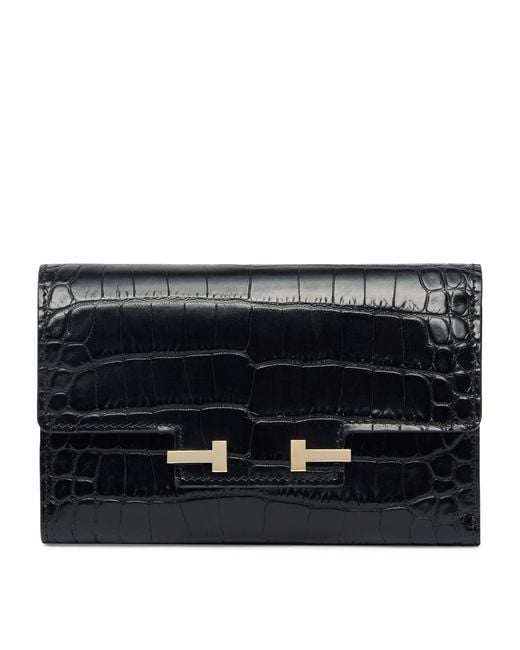 Tom Ford Black Croc-Embossed Leather Wallet