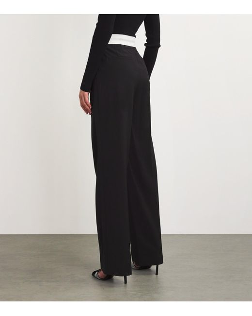 Alexander Wang Black Wool-Blend Elasticated High-Rise Tailored Trousers