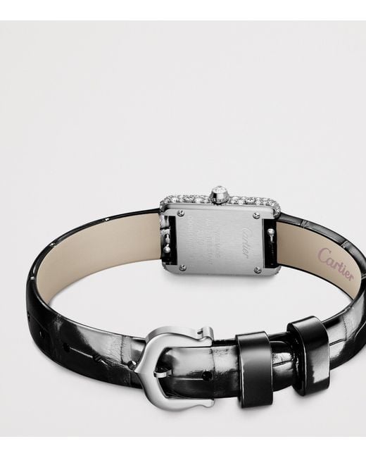 Cartier White And Diamond Tank Louis Watch