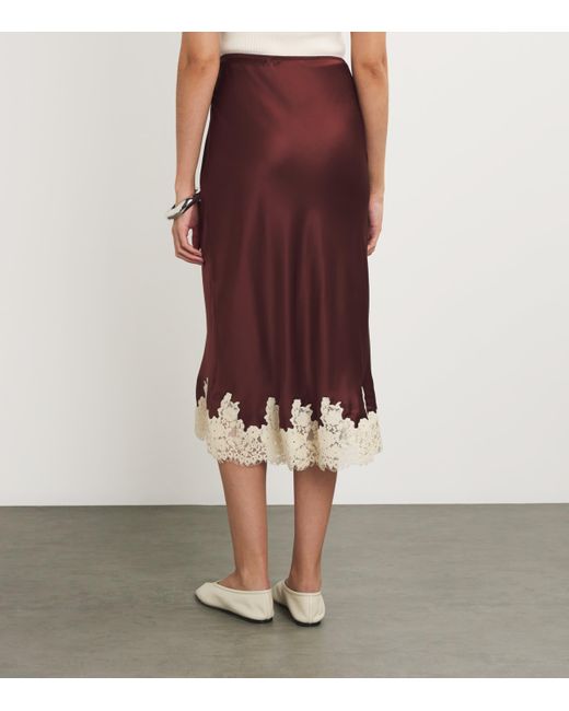 Doen Silk LaceTrim Elowen Midi Skirt in Purple Lyst — free download