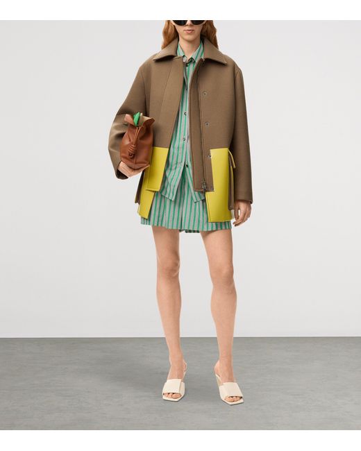 Loewe Yellow Wool-Blend Two-Tone Coat for men