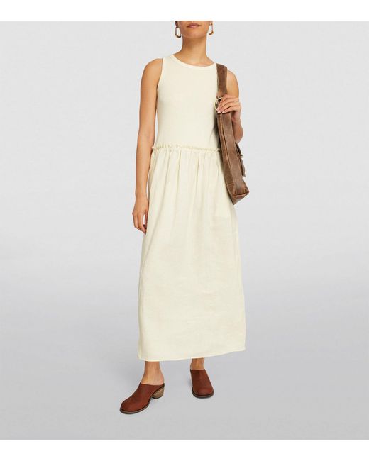 MAX&Co. White Linen-cotton Maxi Dress