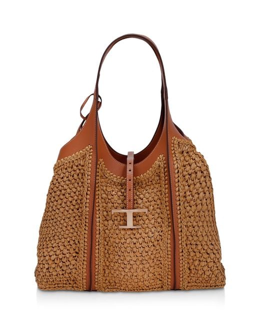 Tod's Brown Crochet Shoulder Bag