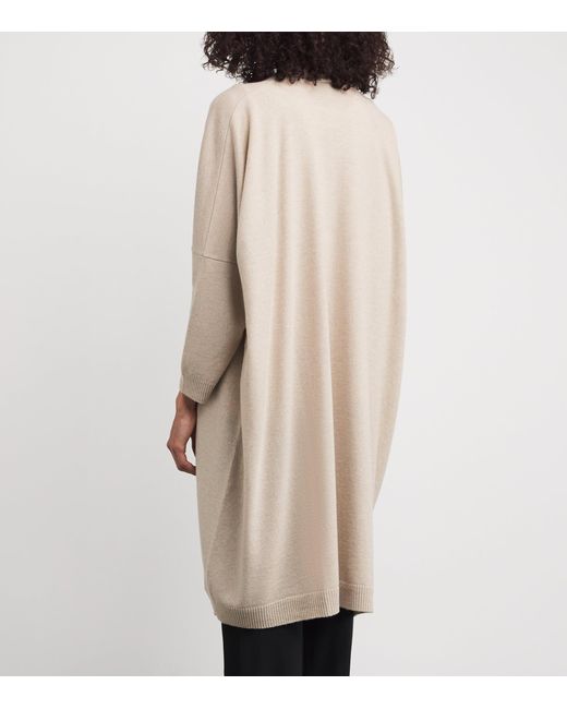 Eskandar Natural Cashmere Wide Longline Cardigan