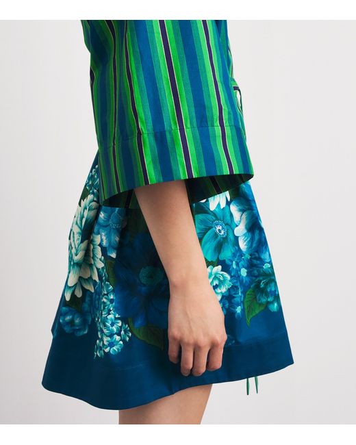 ALÉMAIS Green Organic Cotton Margo Mini Shirt Dress