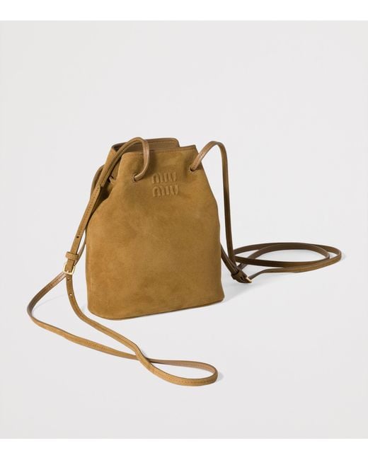 Miu Miu Metallic Suede Logo Pouch