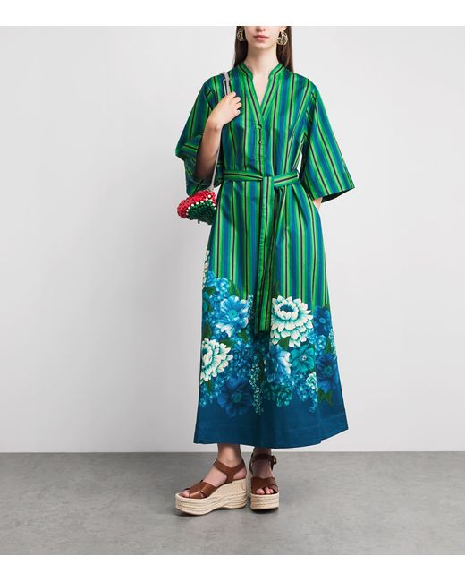 ALÉMAIS Green Organic Cotton Margo Midi Tunic Dress