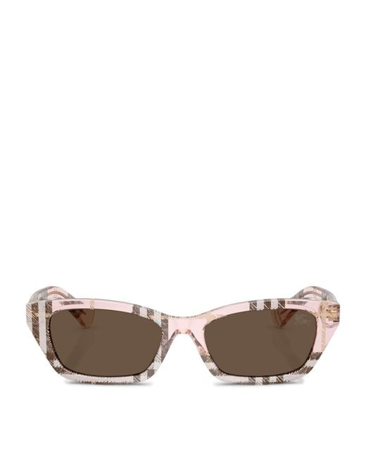 Burberry Brown Acetate Be4488 Rectangle Sunglasses