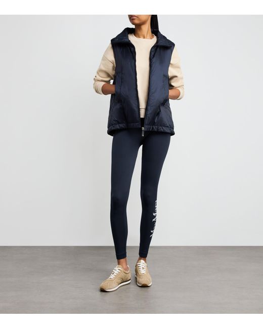 Max Mara Blue Logo Leggings