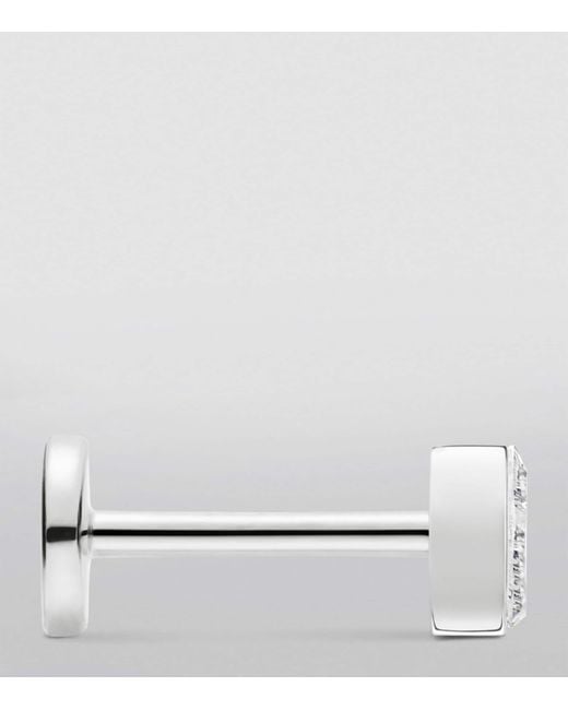 Maria Tash White Invisible Set Triangle Diamond Threaded Stud Earring