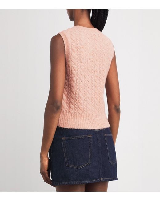 Sandro Pink Wool-Blend Sweater Vest