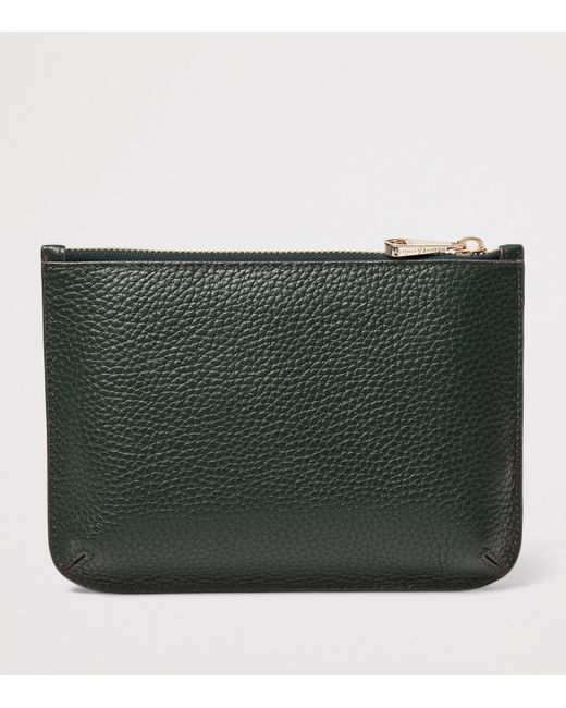 Aspinal Green Large Leather Ella Pouch