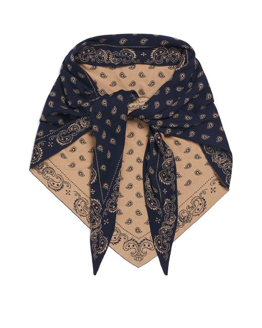 Guest In Residence Blue Cotton-Silk The Wild Rag Scarf