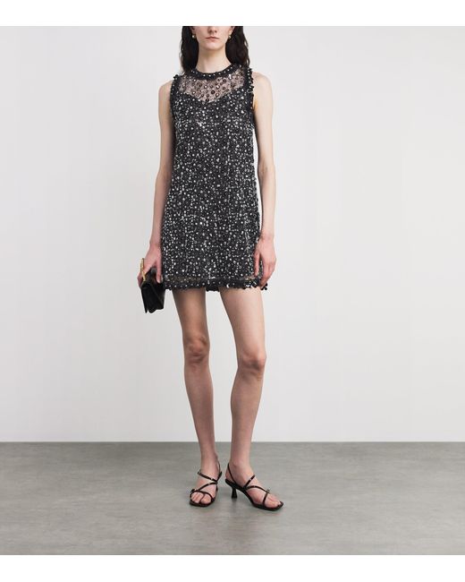 Maje Black Embellished Mini Dress