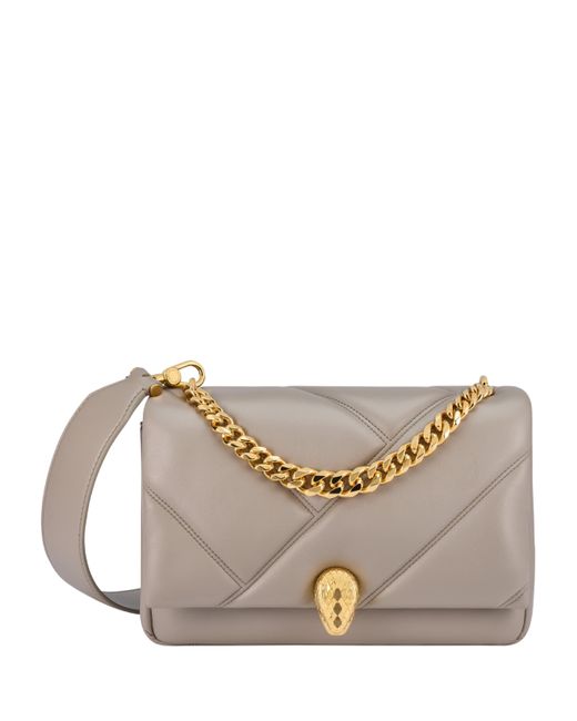 BVLGARI Gray Mini Serpenti Cabochon Cross-Body Bag