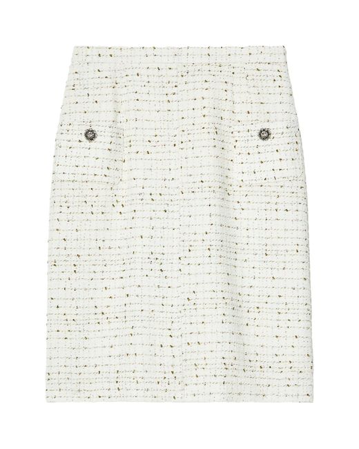 Marina Rinaldi White Tweed Skirt