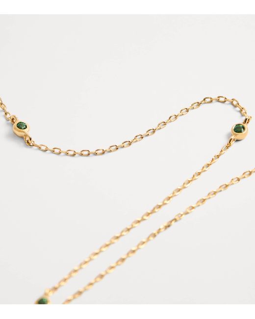 Astrid & Miyu White And Emerald Charm Necklace