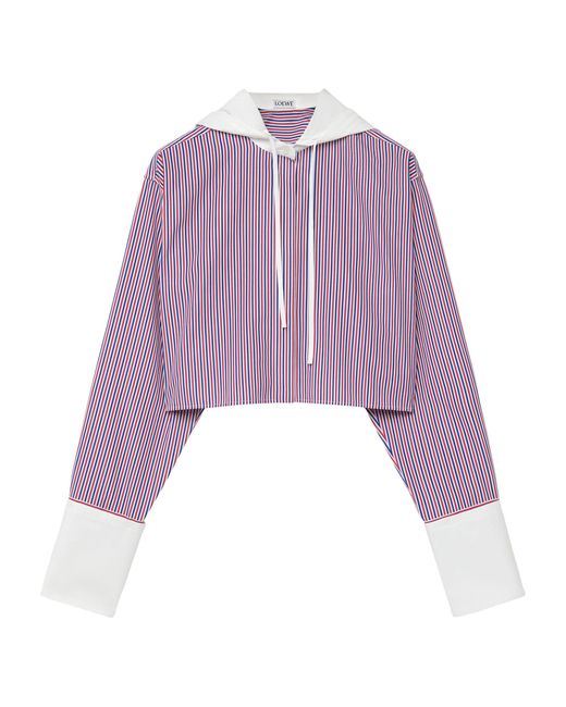 Loewe Purple Striped Anagram Shirt Hoodie