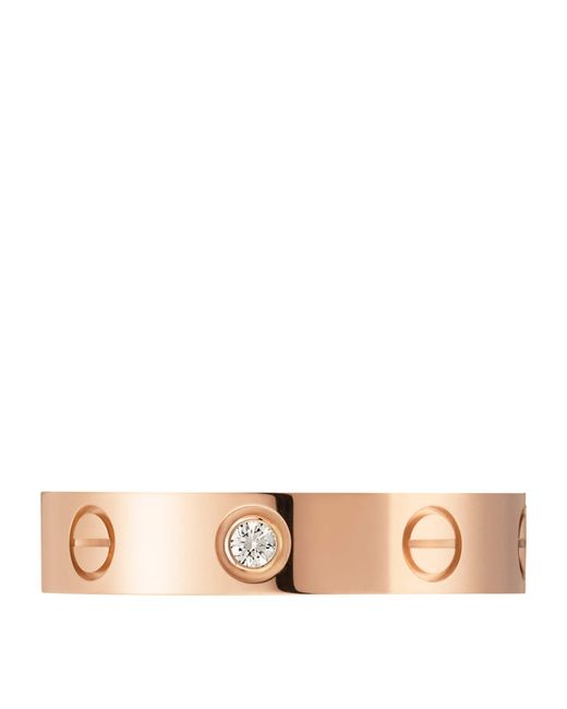 Cartier Brown Rose And Diamond Love Wedding Band
