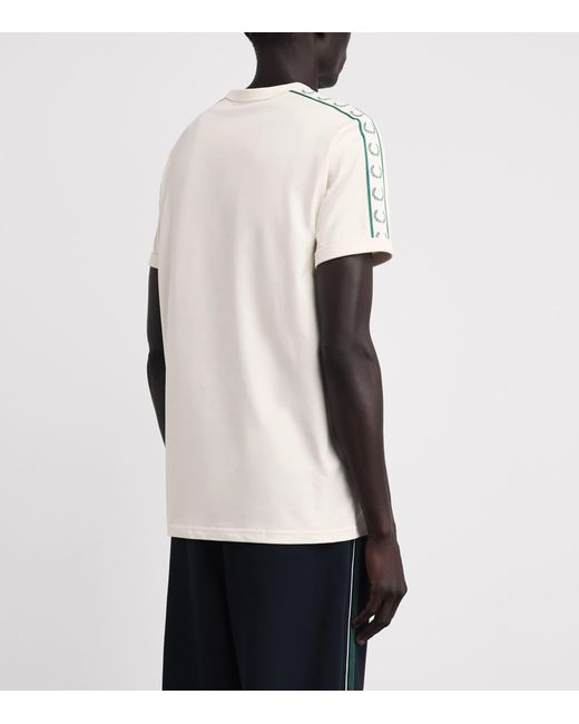 Fred Perry White Cotton Contrast-Tape Ringer T-Shirt for men