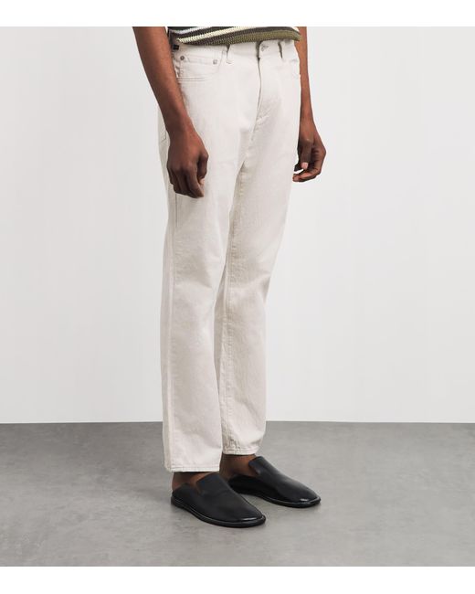 Citizens of Humanity White Cotton-Linen Elijah Straight Jeans for men