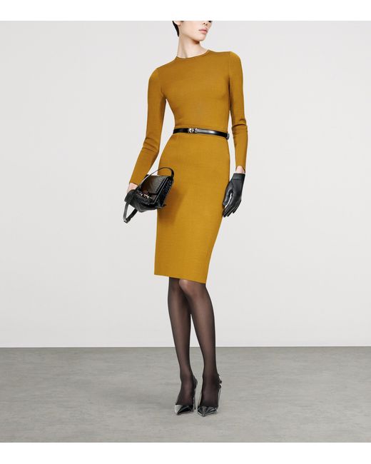Tom Ford Green Knitted Midi Skirt