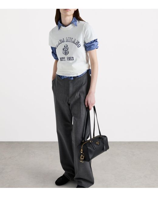 Prada White Cotton Logo T-Shirt
