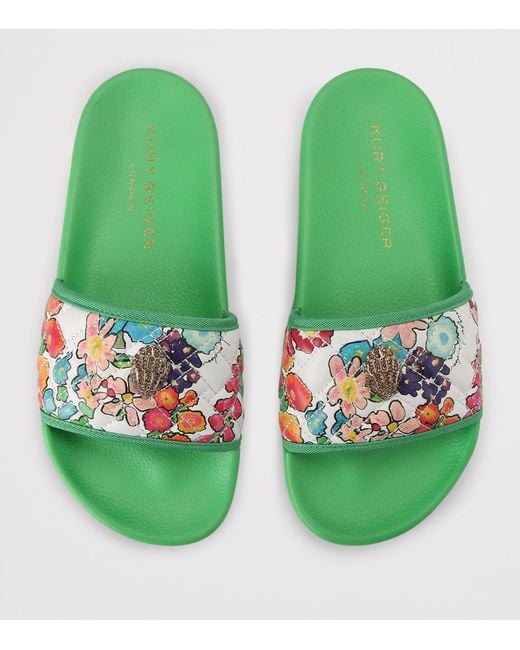 Kurt Geiger Green Meena Eagle Slides