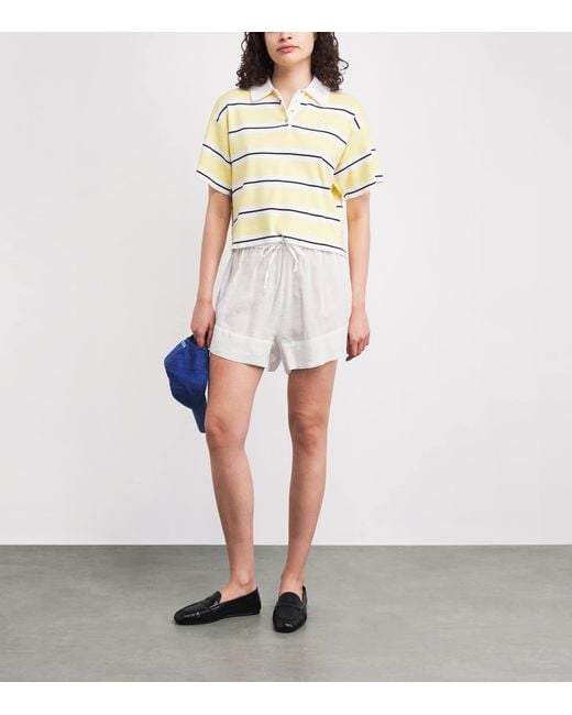 Polo Ralph Lauren White Organic Cotton-Linen Tie Shorts