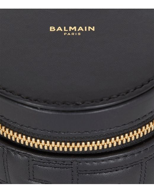 Balmain Quilted Leather 1945 Shoulder Bag in Gray Lyst