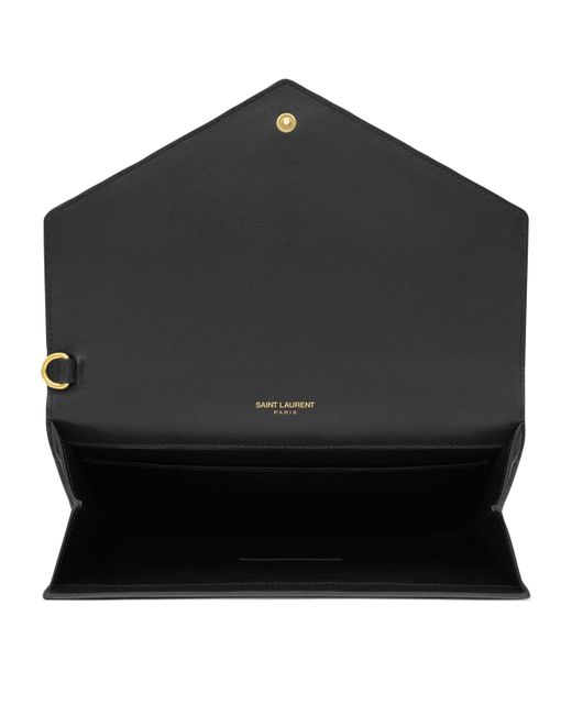 Saint Laurent Black Monogram Envelope Pouch