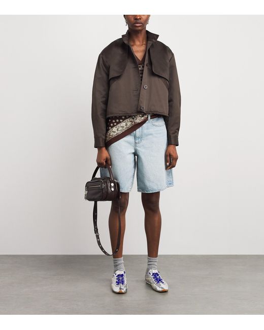 Claudie Pierlot Gray Satin-Effect Wide-Fit Jacket