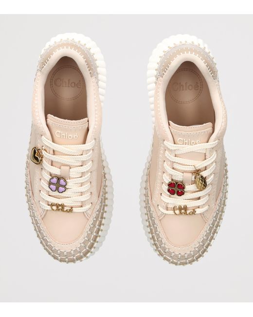 Chloé Natural Leather Nama Runner Platform Sneakers