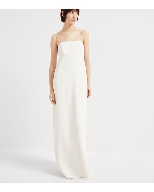 Brunello Cucinelli White Silk-Blend Maxi Dress