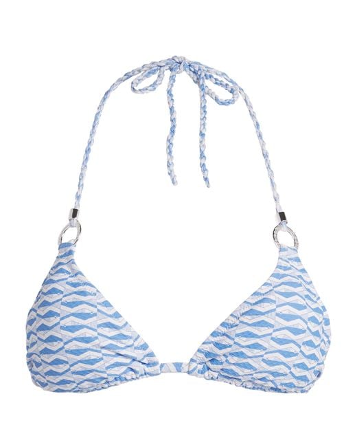 Heidi Klein Blue Tinos Triangle Bikini Top