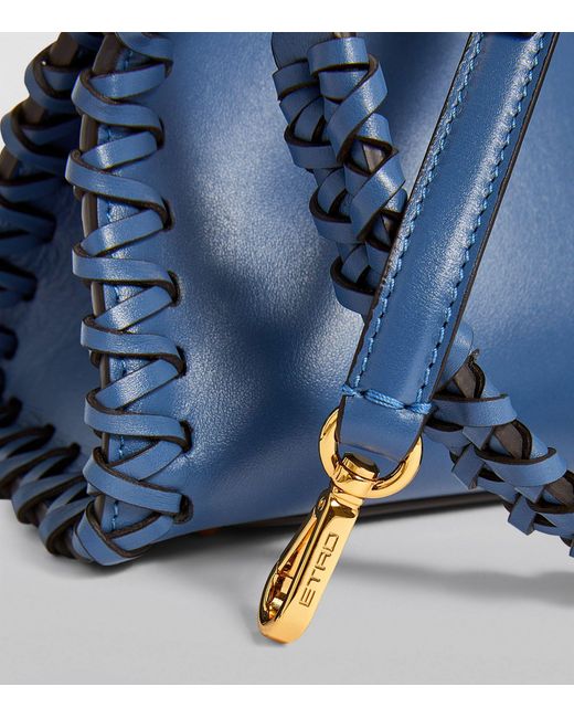 Etro Blue Mini Leather Vela Shoulder Bag