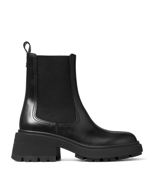 Jimmy Choo Black Tamia 70 Leather Chelsea Boots