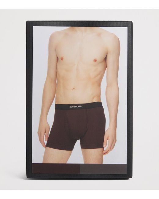 Tom Ford Black Stretch-Cotton Logo Boxers for men